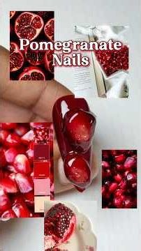 Pomegranate Nails ❤️🍒#pomegranatenails #fruitnails #nailart #diynails #nailtutorial