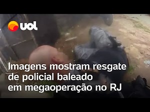 Body camera footage captured the rescue of a police officer shot during a major operation in Rio ...