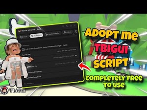 Roblox adopt me TbiGui Hub Script | Bucks autofarm | Auto hatch | Autofarm age potions and more