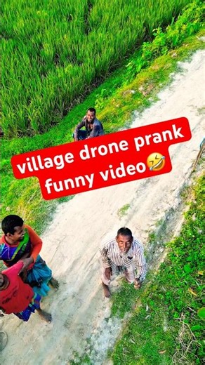 Epic Village Drone Prank Gone Wrong 😆🚁 #shorts #shortsfeed #village #drone #prank #funny #comedy
