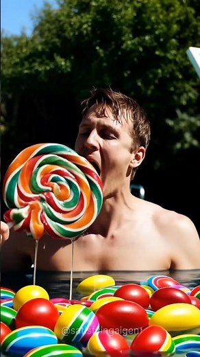 [AI ASMR] Would You Jump Into a Pool Filled With Lollipops & Cupcakes? 🍭🧁🤯