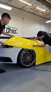Wrapping a Porsche 911 Targa Top in Super Gloss Citrus Yellow 💛 Vinyl wrap is a long term removable alternative to a paint job! Unlike a paint job vinyl wrap does not diminish the value of your vehicle. In fact it protects your factory OEM paint! #asmr #asmrsounds #wrap #carwrap #porsche | Wrap Ohio