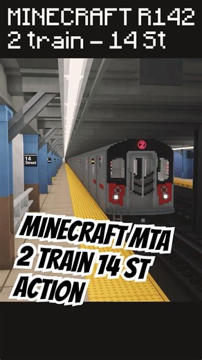 Minecraft NYC Subway: R142 2 train 14 St Action #minecraft #142 #nyc