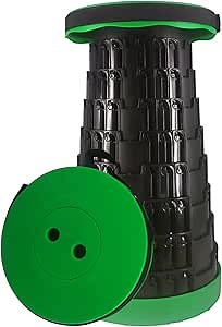 Upgrade Portable Folding Stool, Green Camping Foldable Retractable Chair - Outdoor Collapsible Stool with Load Capacity 660 Lbs, Sturdy Lightweight for Adults Hiking Fishing Traveling