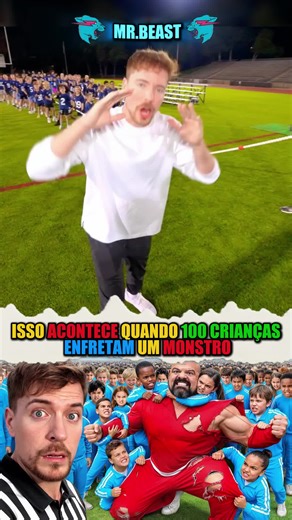 100 crianças contra o homem mais forte do mundo! PARTE 1 . . . . #mrbeast #cortes