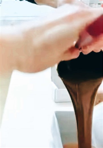 Hand poured fudge after cooking over a hot flame in a copper kettle. Ready to cool and serve. Made with rich Belgian chocolate and the freshest cream. Order any of our 70  to your door at www.wowfudge.com #fudge #fyp #foryoupage #chocolate #asmr #sweets #sweet #chocolatelover