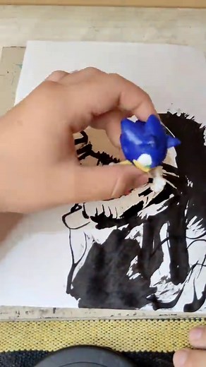 I'm literally drawing Sonic with a Sonic #sonic #sonicthehedgehog #draw #tutorials #artistsoftiktok