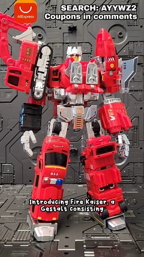 Bot Bender Orinj on Instagram: "Introducing Fire Kaiser. A quirky gestalt composed of what appears to be outcast combiner bots 😄 Jokes aside, this dude is pretty cool and creative up the wazoo. While I'm not 100% sure, I feel like he has some elements of Iron Factory Bruticus built in. But who knows. Anyway, I thought it'd be fun to introduce you to the bot while reciting some fanfic lore that I developed. 👉Tap the link https://s.click.aliexpress.com/e/_mq64MFl or enter the search code [AYYWZ2