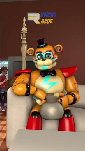 Sundrop limit tests Freddy... it does not go well #fnaf #securitybreach #sfm #animation #shorts