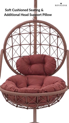 Royaloak Chicago American Single Seater Swing With Stand and Cushion