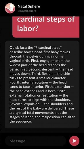 What are the 7 cardinal steps of labor?