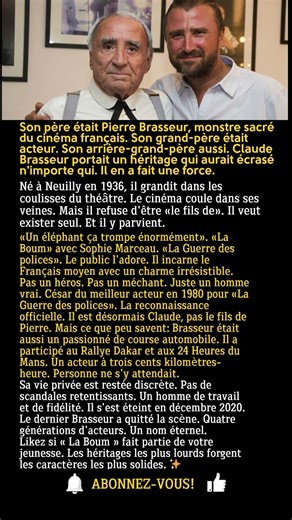 Claude Brasseur: Le fils de légende qui a porté un nom écrasant avec élégance