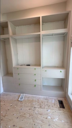 Walk in closet- Part TWO! Adding select line 1xs to face frame the IKEA Pax system.