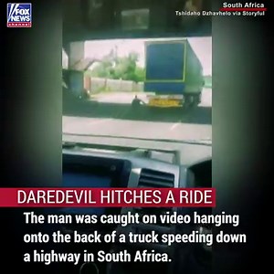 401K views · 1.9K reactions | DAREDEVIL: A person in a wheelchair left some motorists stunned after he was spotted hitching a ride from a truck moving along a busy South African motorway. https://fxn.ws/2UlFv1S | Fox News | Facebook