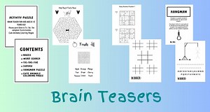Brain Teasers & Activity Puzzle Book for Kids | Ages 8–12 | Mazes, Word Search, Sudoku, Tic-tac-toe, Hangman | Printable PDF - 85 Pages - Etsy Canada