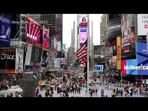 UHD Ultra HD 4K Video Stock Footage New York City Times Square Busy Street Traffic Day Night