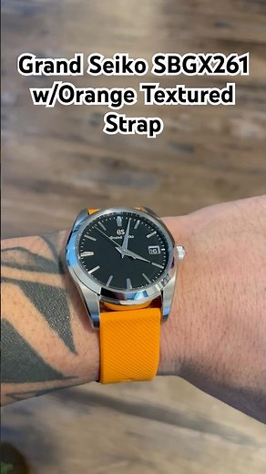 Grand Seiko SBGX261 w/orange textured silicone strap.