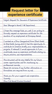 Request letter writing idea part_71 #Request #requestletter #ExperienceCertificate | English Class