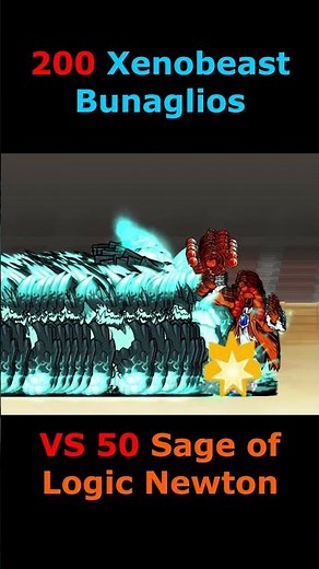 the battle cat 200 Xenobeast Bunaglios VS 50 Sage of Logic Newton