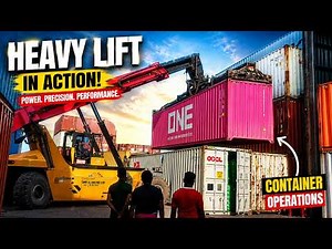 Massive Container Lifting Operation | Heavy Reach Stacker Loading at Busy Port || River port