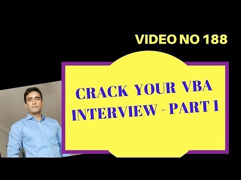 Learn Excel - Video 188 - VBA Interview Questions - Part1