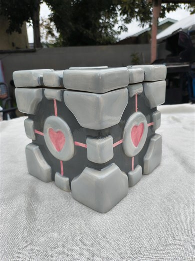 Rare Think Geek Portal 2 Weighted Companion Cube Cookie Jar - Etsy