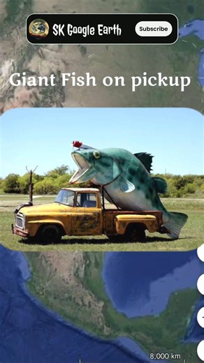 i found Giant Fish On Pickup 🛻 on Google map and google earth #skgoogleearth #shorts #map