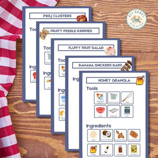 Visual Recipe Cookbook VOL II | 5 Easy, Family-friendly, Toddler Visual Picture Recipe Cards | Cooking Printable (digital Download, PDF) - Etsy
