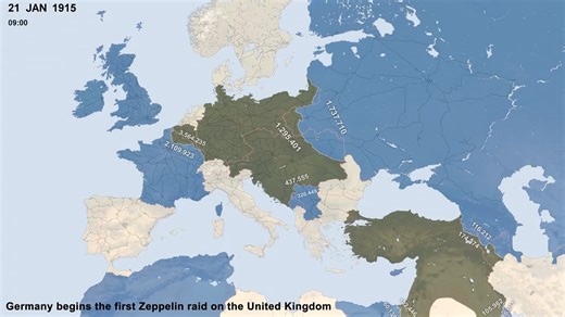 World War 1 Every Day with Army Sizes
