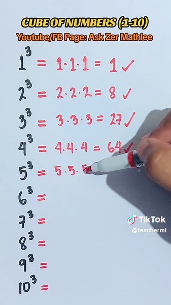 PERFECT CUBE OF NUMBERS!🤩🤩🤩 FIND THE CUBE OF A NUMBER #cubenumber #findthecube #cubes #cubenumbers #cube #mathideas #mathtiktok #LearnOnTikTok #studytok #math #mathhack #mathtrick #fyppppppppppppppppppppppp #fyp #xyzbca #perfectcube