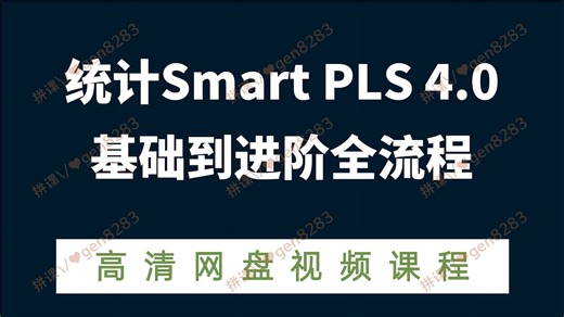 统计Smart PLS 4.0基础到进阶全流程