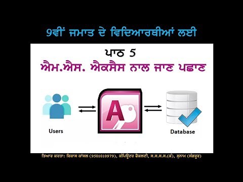 PSEB | Class 9th | Chapter 5th - Intro to MS Access (For Self Explanation By Teacher)