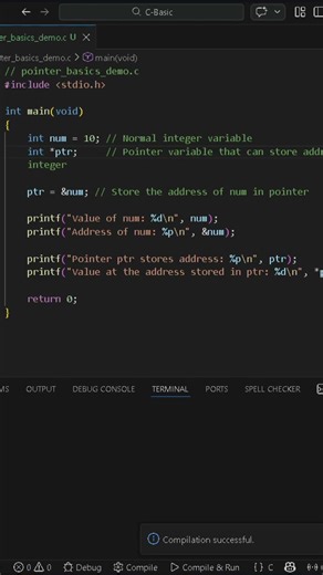 Pointers in C Explained Address and Dereferencing Demo for Beginners #cprogramming #coding #string