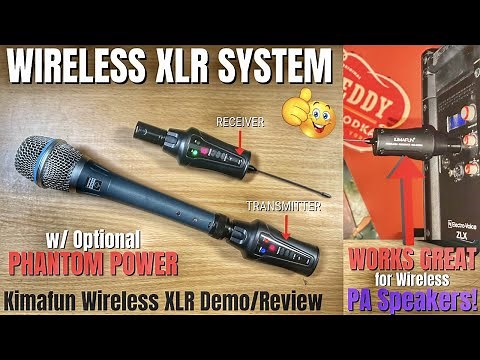WIRELESS XLR System w/ PHANTOM POWER! Kimafun XLR Wireless Review/Demo