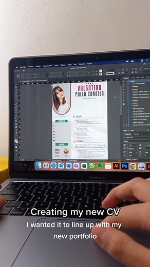 Creating my new CV in Illustrator and Indesign 📝 it is so me! I LOVE IT... #cvdesign #mockupdesign #branding #follow #followfyp #brandingforcreatives #designinspiration #fyp #diseño #viral #design #brandingdesign #adobeillustrator #colorschallenge #indesign #cvspaperlesschallenge #cv #curriculumvitae #curriculum #redesign #designer