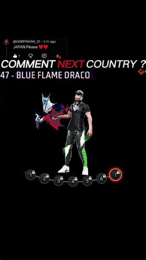 Japan Flag Animation in Blue Flame Draco AK emote 🇯🇵🥵