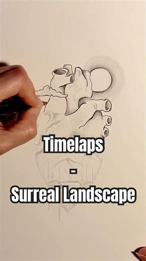 Surreal Heart Landscape – Timelapse Drawing | Nature Meets Anatomy