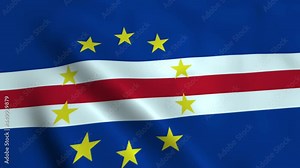 realistic beautiful flag of cape verde waving in the wind national in a loop banner emblem symbol patriotic holidays animated 3d background high quality texture