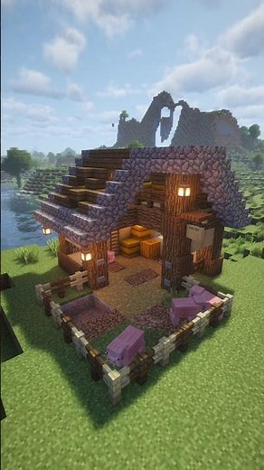 Minecraft Pig Pen Build 🐖 | Easy Farm Animal Pen | Tutorial?