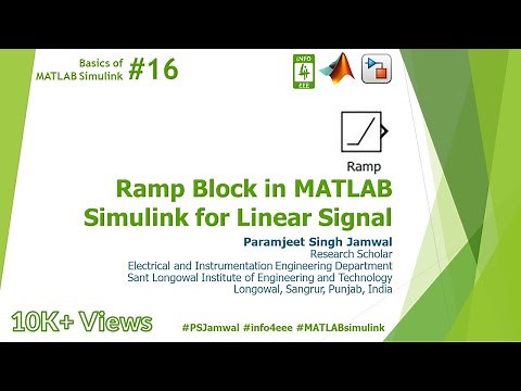 Ramp Block in MATLAB Simulink for Linear Signal #16 | Basics | Paramjeet Singh Jamwal | INFO4EEE