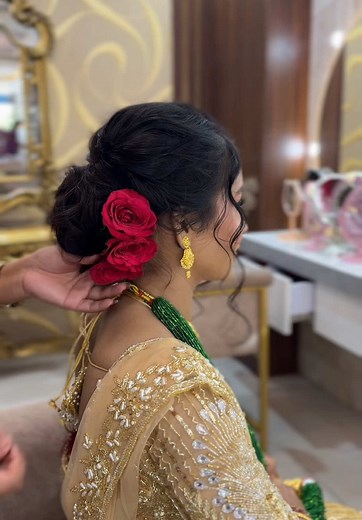Beautiful Nepali Bride's Reception Look with Gorgeous Makeup and Hairstyle