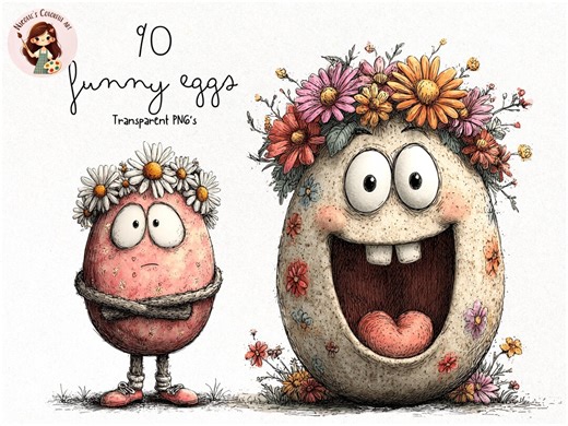 90 Funny Easter Eggs PNG Bundle, Cartoon Egg Characters Clipart Set, Commercial Use, Transparent Png(digital Download) - Etsy