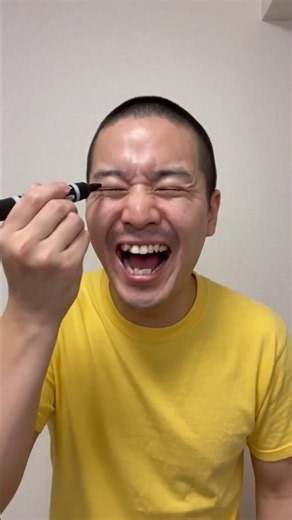 Who has the better reaction face when you mess up your makeup? ✏️😭 #shorts