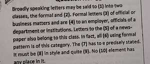 Broadly speaking letters may be said to (1) into two classes, t... | Filo