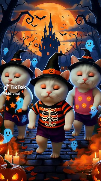 Cute Cat Dance for Halloween Fun