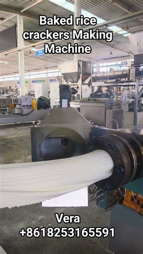Factory Testing Extrusion Rice Crackers Production Line Making Machine#extrudermachine