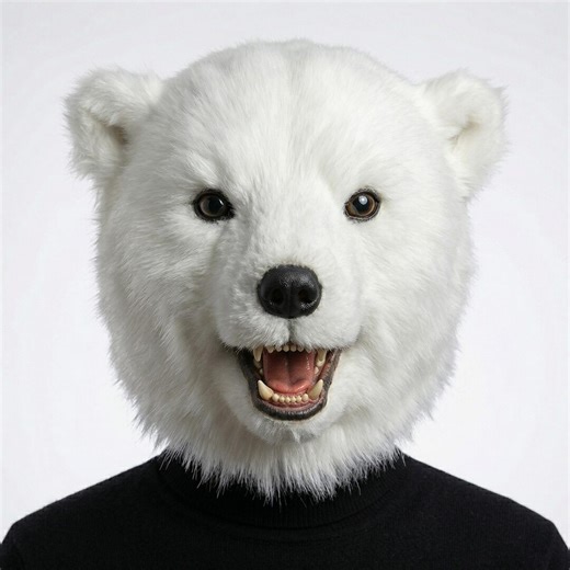 Realistic Polar Bear Mask, Full Head White Bear Costume, Animal Cosplay Headpiece - Etsy