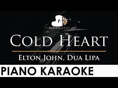 Elton John, Dua Lipa - Cold Heart - Piano Karaoke Instrumental Cover with Lyrics