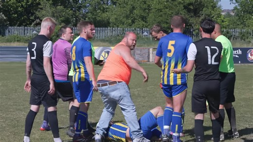 🔥 Chaos in the dying minutes at Mosaic AFC vs B Eagles… A reckless challenge sparks a full-on melee right in front of the dugouts. Referee caught in the thick of it, assistants buried, benches boiling over. Two red cards follow — one for the foul, one for abusive language. What do you think of how this was handled? Would you have done anything differently? 👇 | The Referee Forum