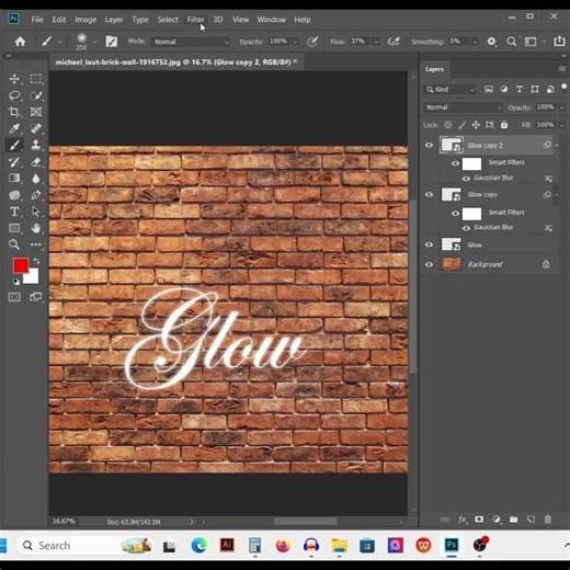 Photoshop Text Glow Effect Tutorial 🔥 Easy Neon Glow Text (Step-by-Step) #typography #shorts